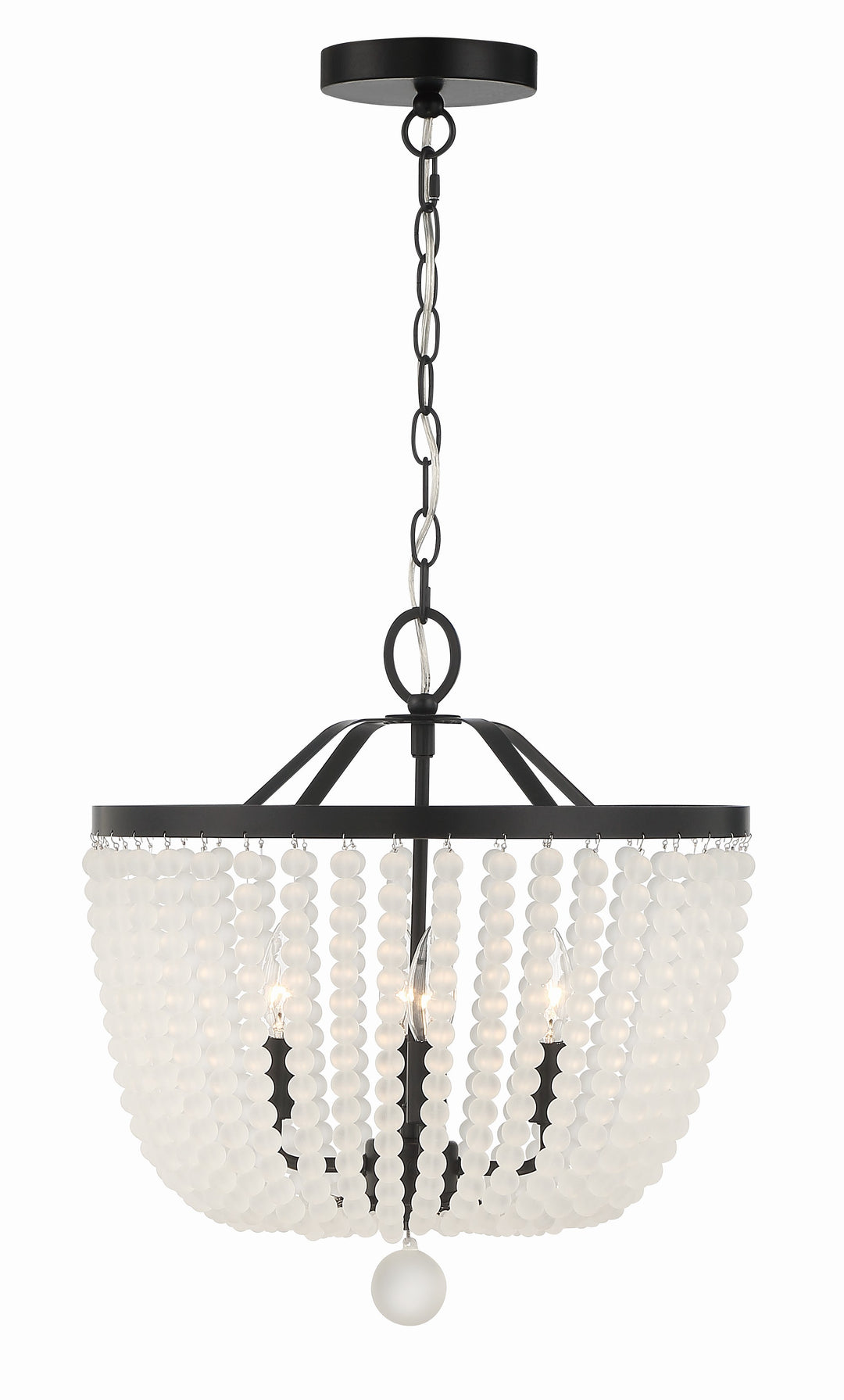 Rylee 4 Light Matte Black Frosted Beads Chandelier