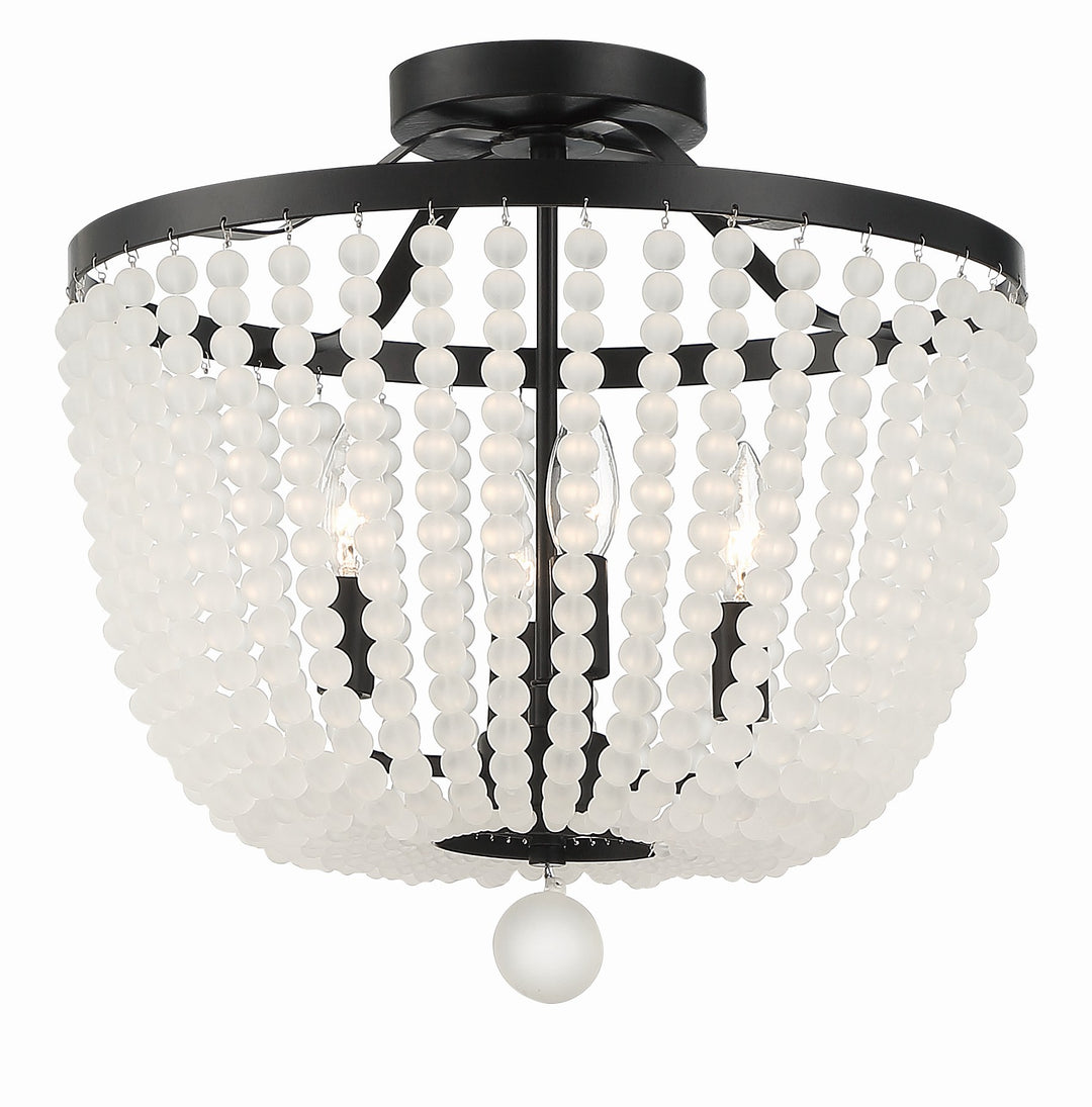 Rylee 4 Light Matte Black Frosted Beads Semi Flush Mount