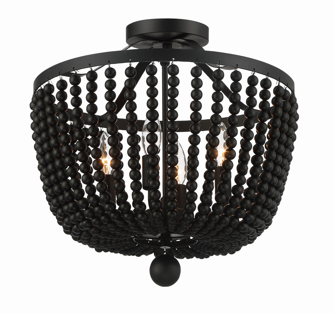 Rylee 4 Light Matte Black Semi Flush Mount