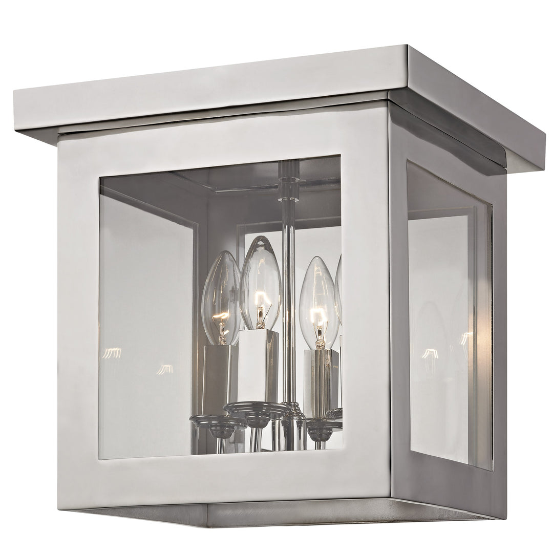 Brian Patrick Flynn Hurley 4 Light Polished Nickel Flush Mount