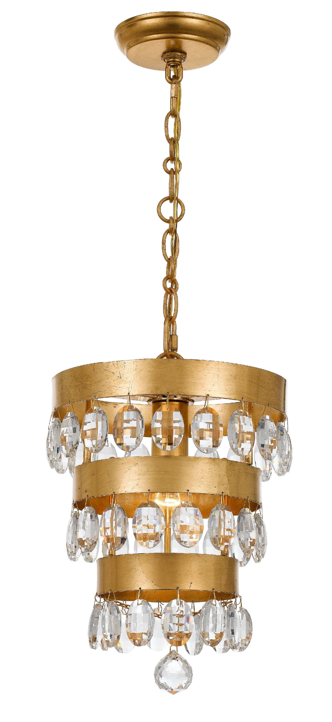 Perla 1 Light Antique Gold Mini Pendant
