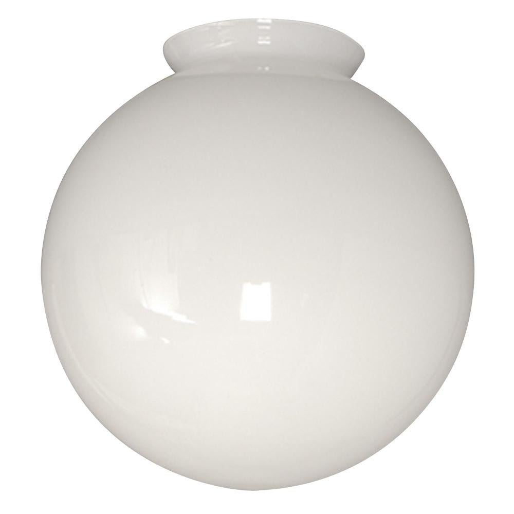 8" White Glass Globe