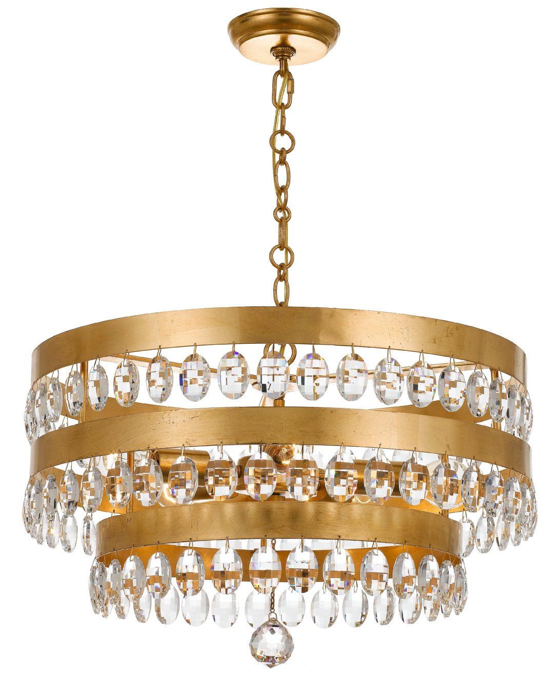 Perla 5 Light Antique Gold Chandelier