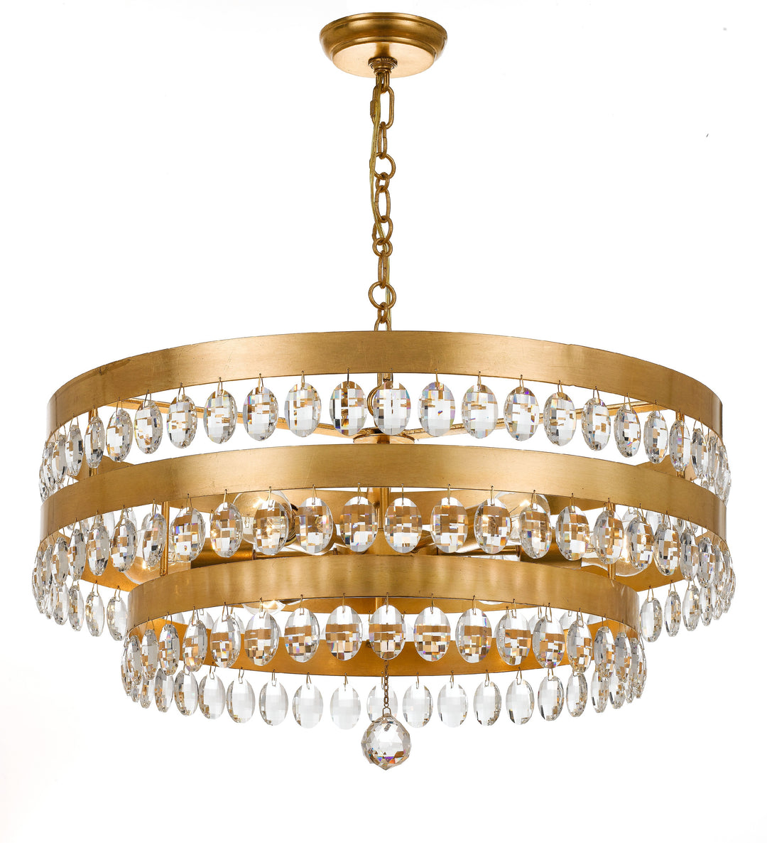 Perla 6 Light Antique Gold Chandelier