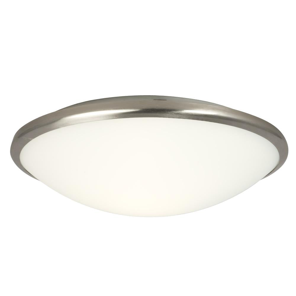 Flushmount - Brushed Nickel with Satin White Glass