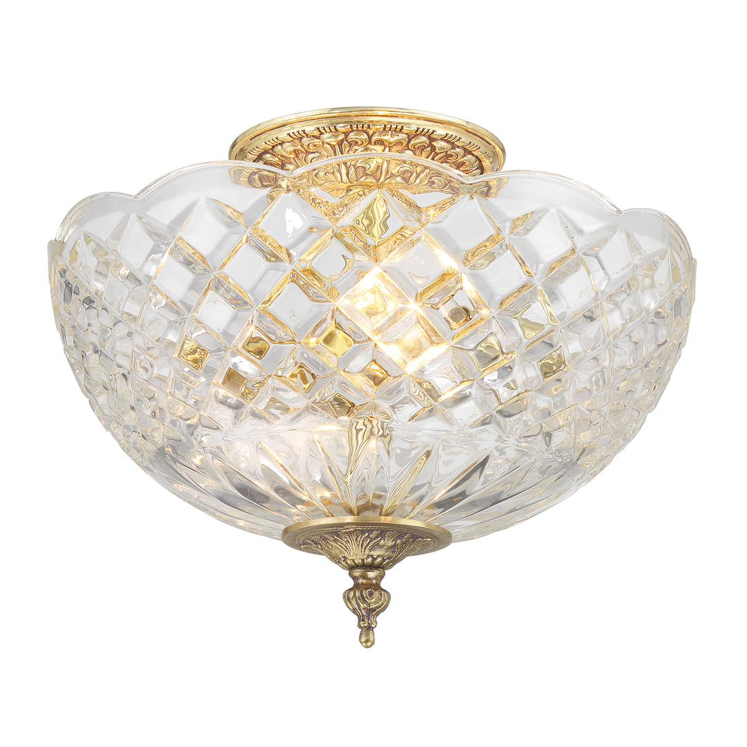 Milton 2 Light Olde Brass Semi Flush Mount