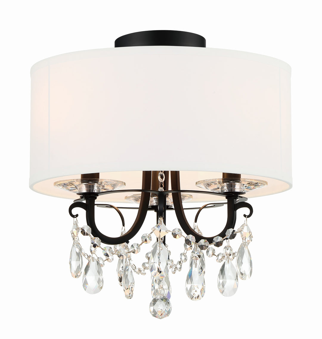 Othello 3 Light Matte Black Semi Flush Mount