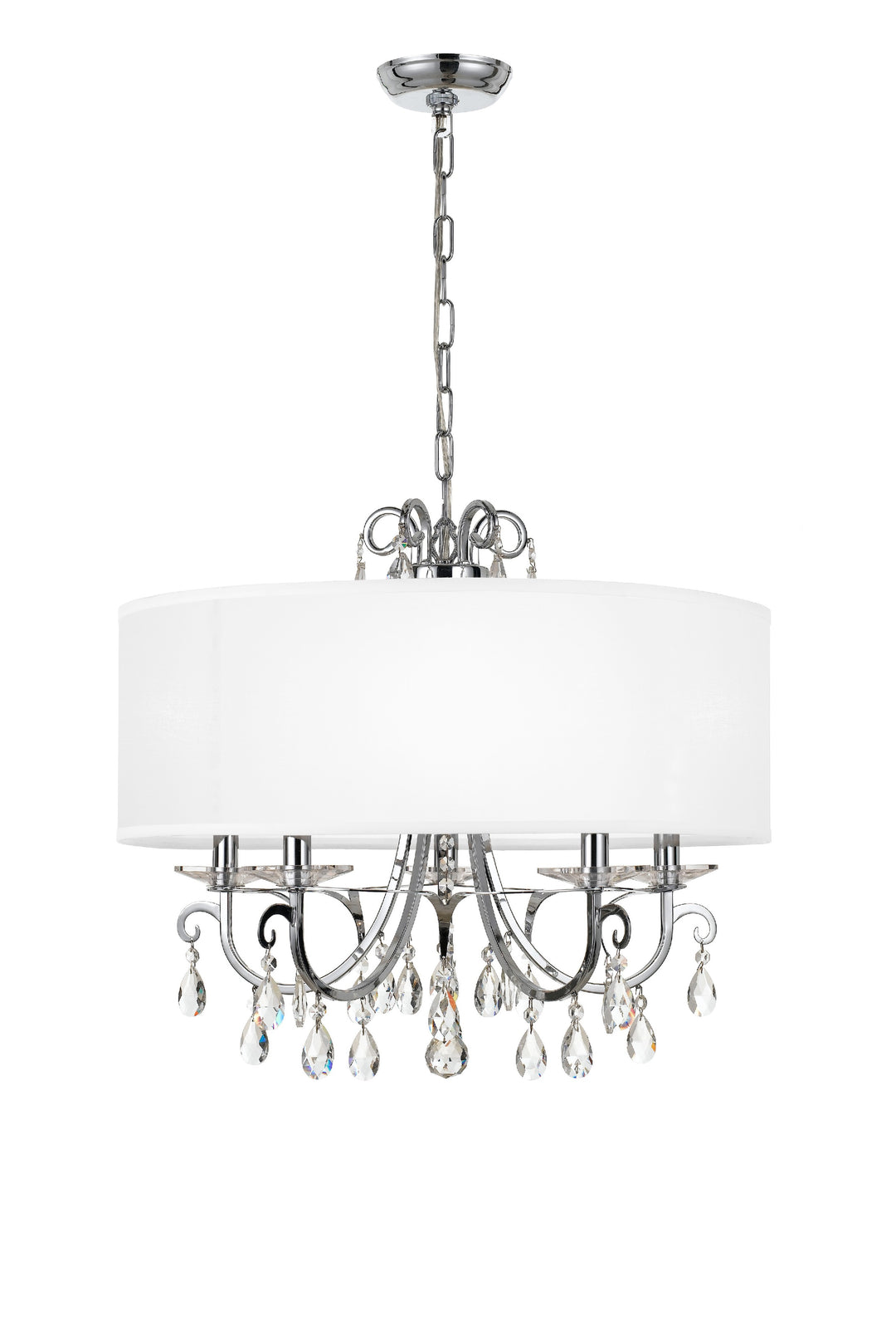 Othello 5 Light Clear Crystal Polished Chrome Chandelier