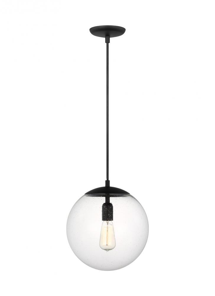 Large One Light Pendant with Clear Seeded Glass