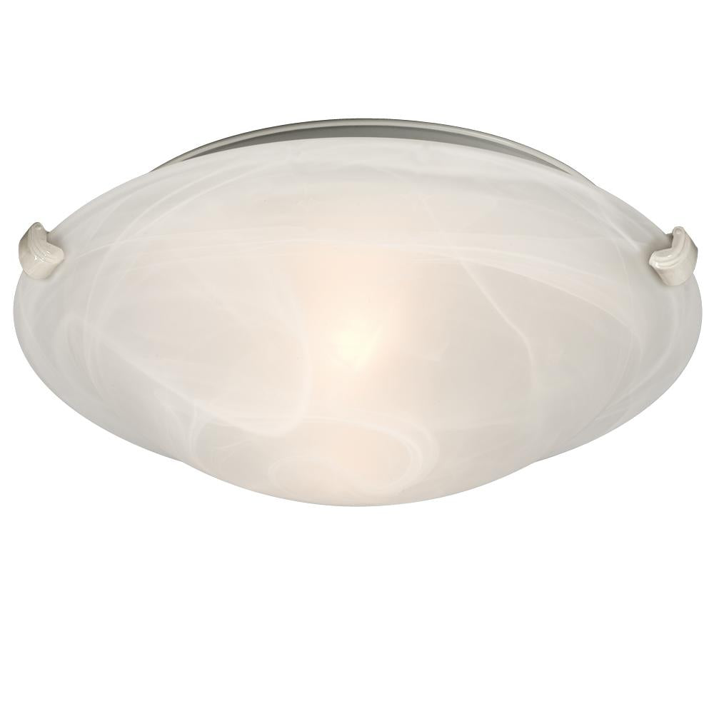 Flush Mount - White w/ Marbled Glass