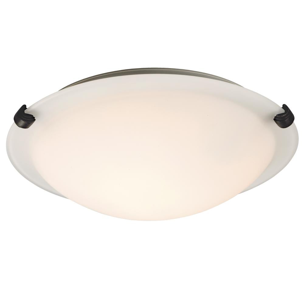 Flush Mount - Oil Rubbed Bronze w/ White Glass