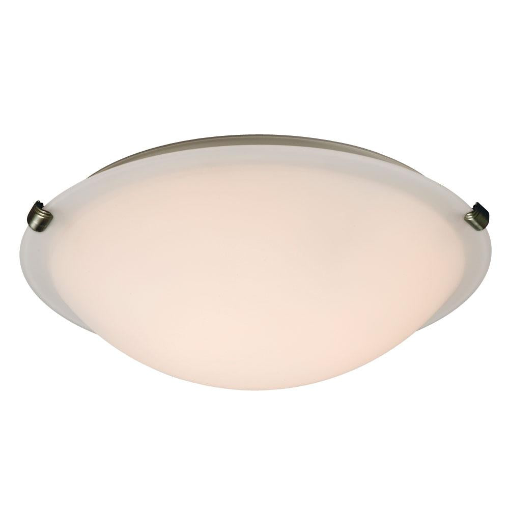 LED Flush Mount Ceiling Light - in Pewter finish with White Glass