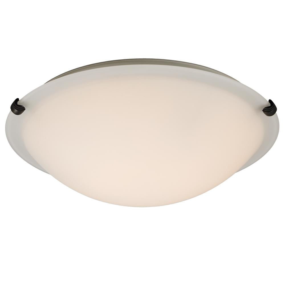Flush Mount - Oil Rubbed Bronze w/ White Glass