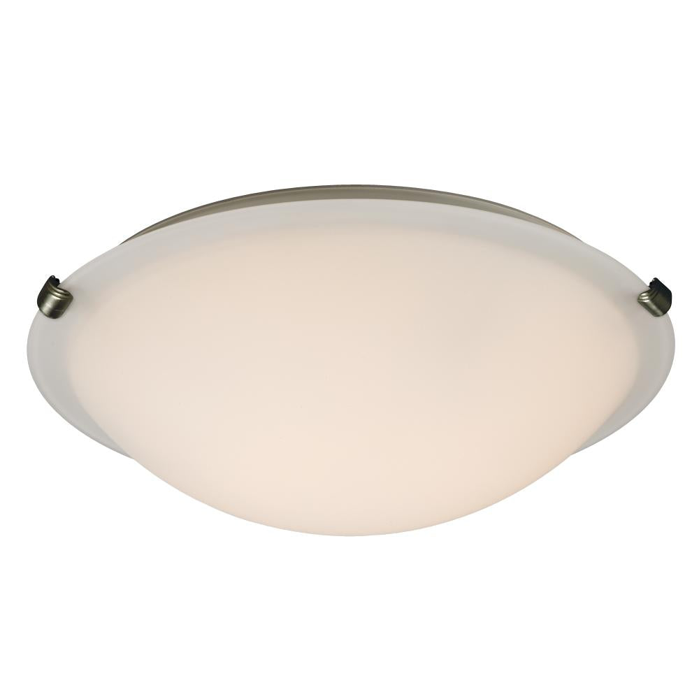 Flush Mount - Pewter w/ White Glass