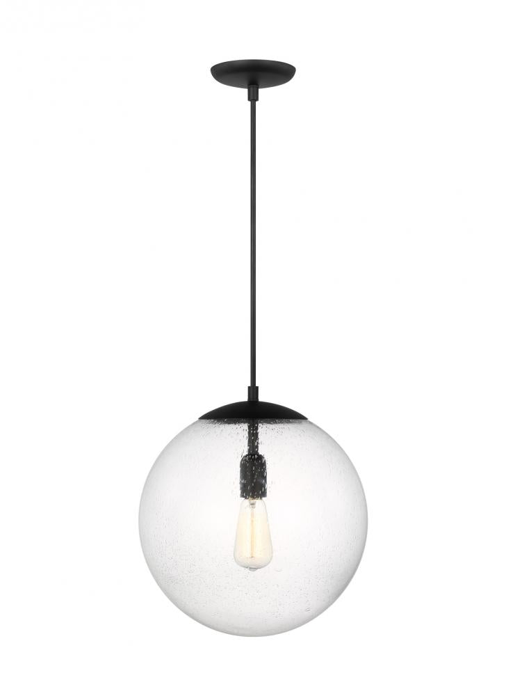 Extra Large One Light Pendant with Clear Seeded Glass