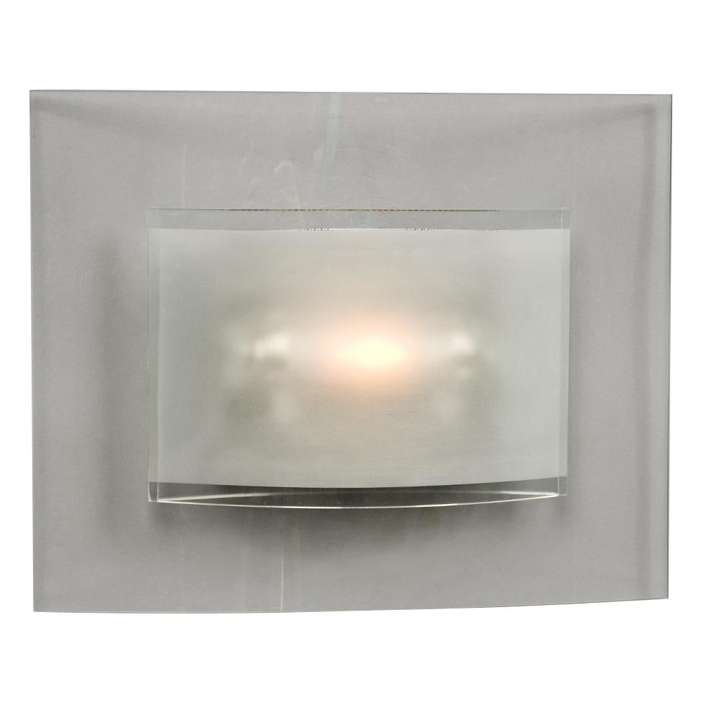 Wall Sconce - Silver w/ Clear & Frosted Glass