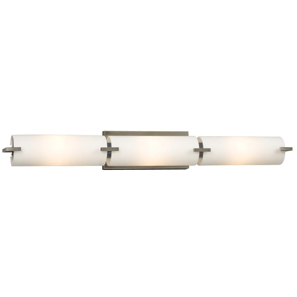 3 Light Vanity - in Brushed Nickel with Satin White Glass