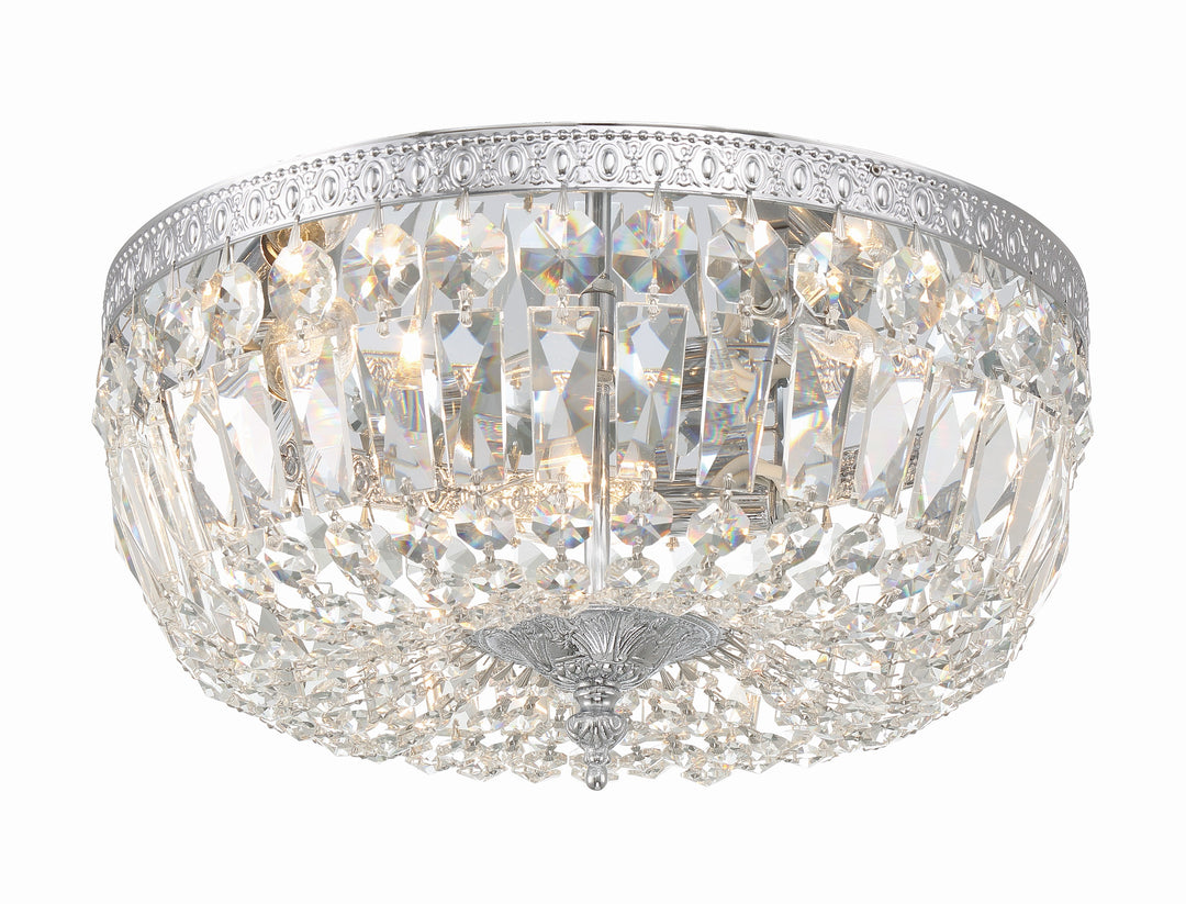 Crystorama 3 Light Spectra Crystal Polished Chrome Flush Mount