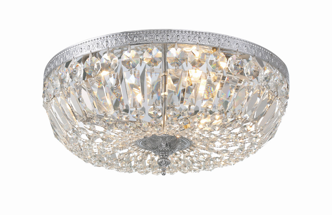 Crystorama 3 Light Spectra Crystal Polished Chrome Flush Mount