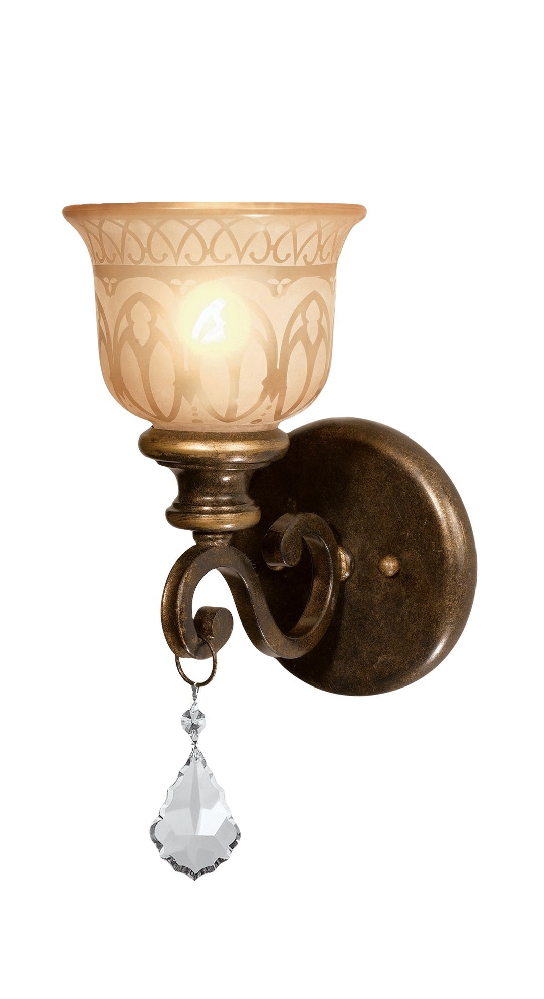 Norwalk 1 Light Swarovski Strass Crystal Bronze Umber Sconce