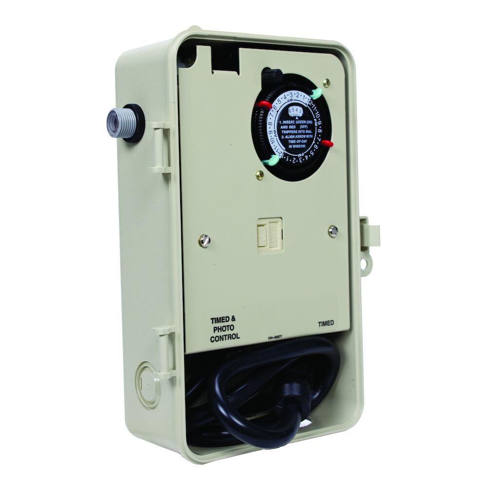 Two-Circuit Portable Outdoor Timer with Photocon