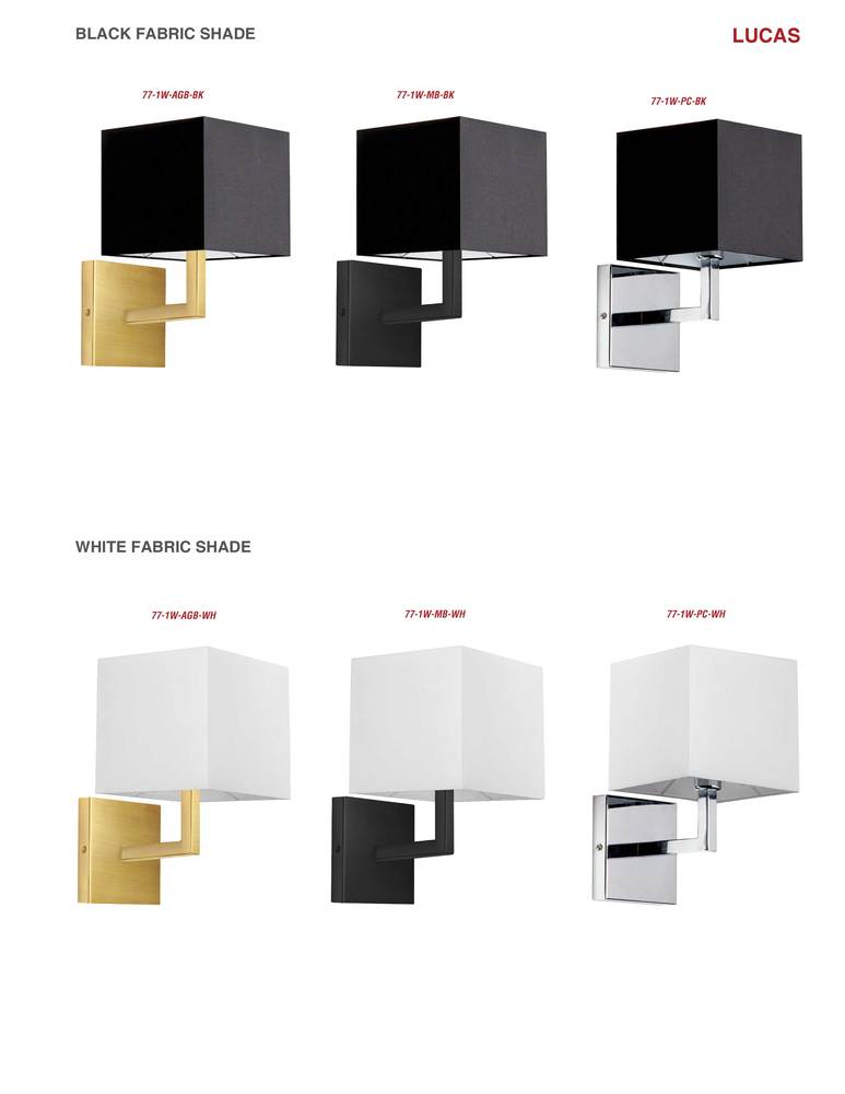 1LT Wall Sconce, MB w/ BK Shade