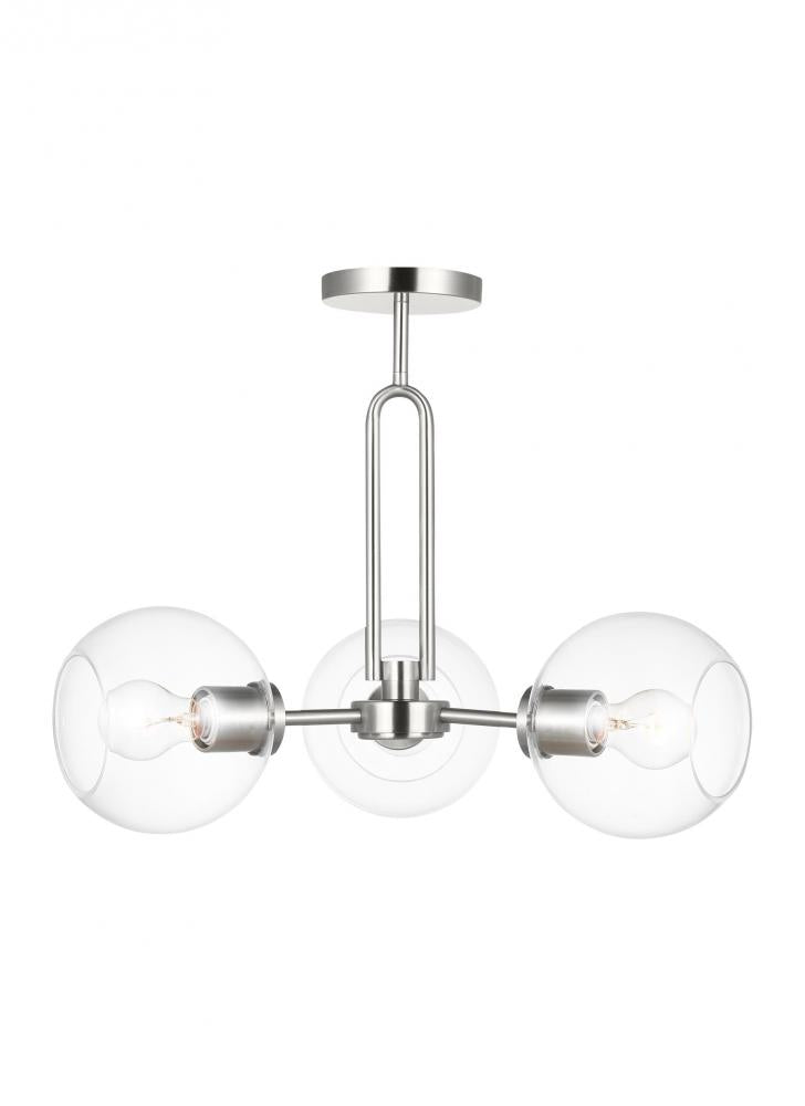 Three Light Semi-Flush Convertible Pendant