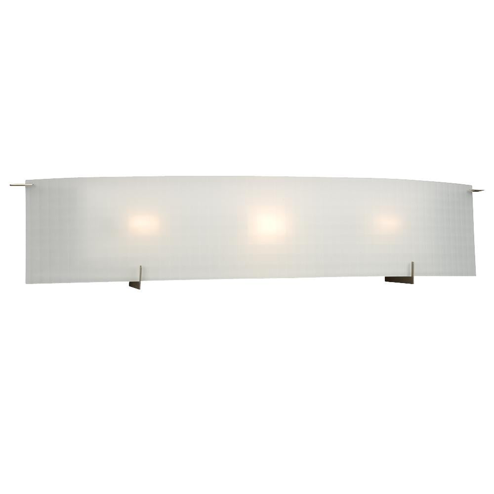 Three Light Vanity - Pewter w/ Frosted Checkered Glass