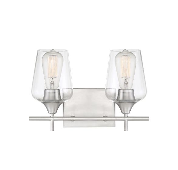 Octave 2-Light Bathroom Vanity Light in Satin Nickel