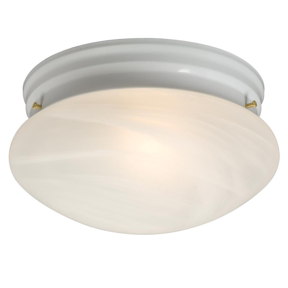 Flush Mount - White w/ Marbled Glass