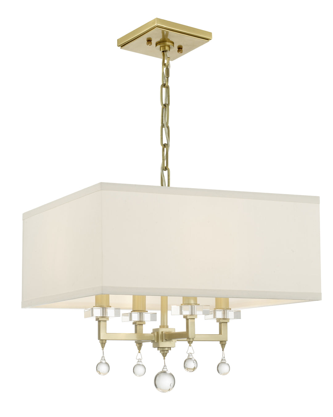 Paxton 4 Light Aged Brass Chandelier