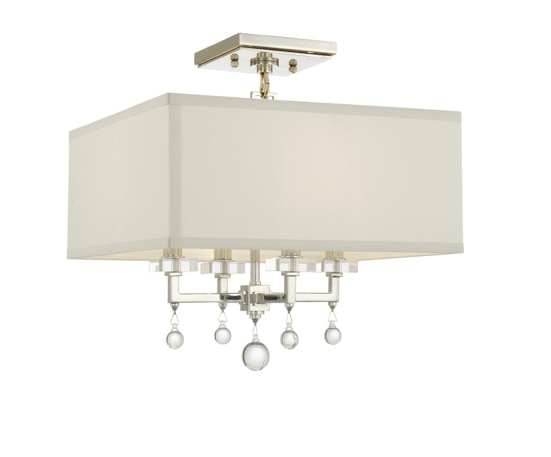 Paxton 4 Light Polished Nickel Semi Flush Mount