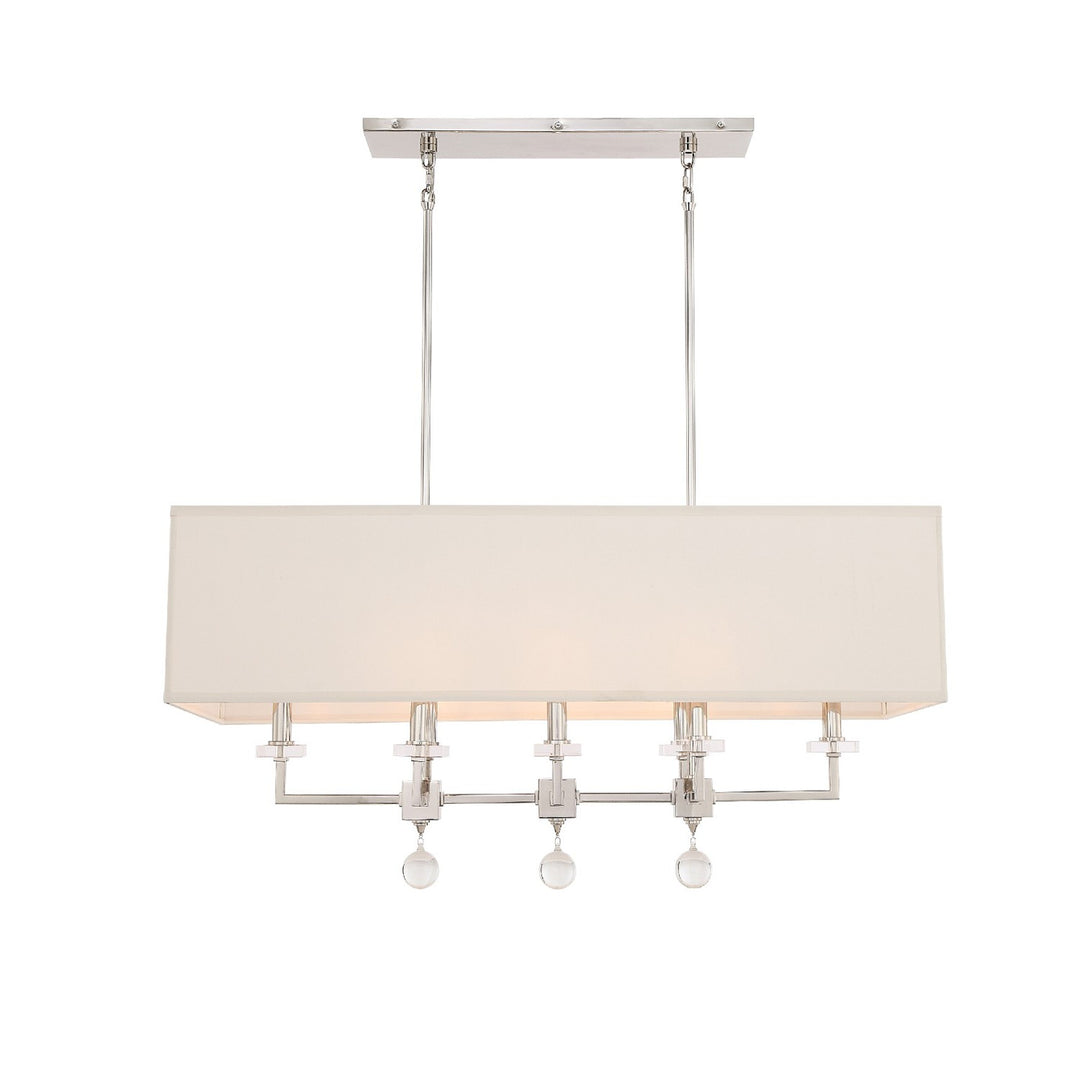 Paxton 8 Light Polished Nickel Linear Chandelier