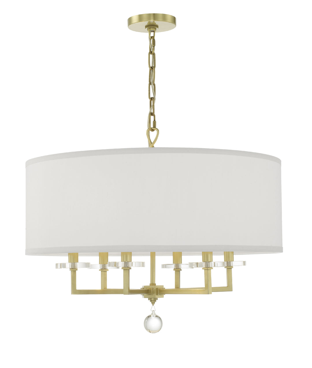 Paxton 6 Light Aged Brass Chandelier