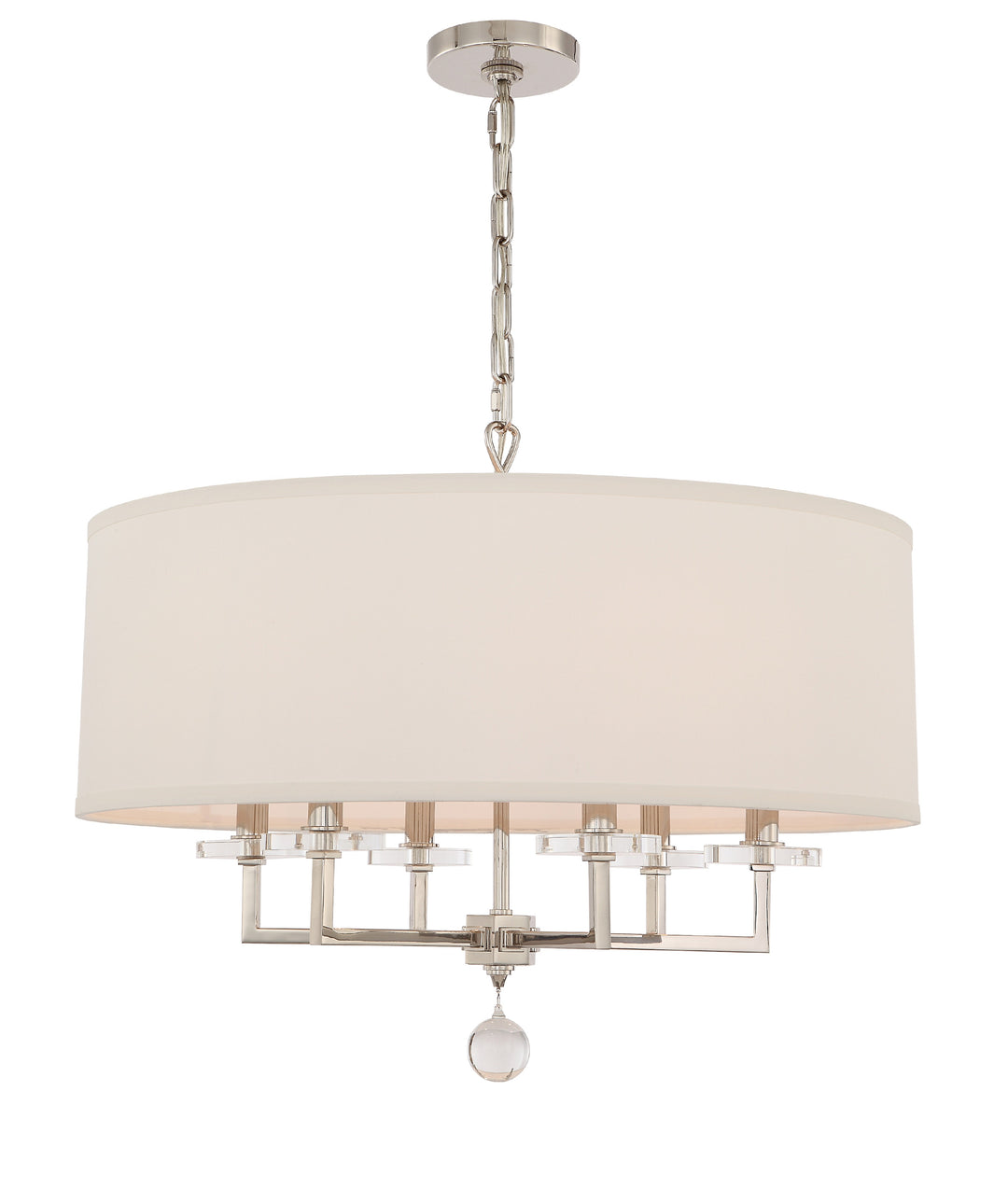 Paxton 6 Light Polished Nickel Chandelier
