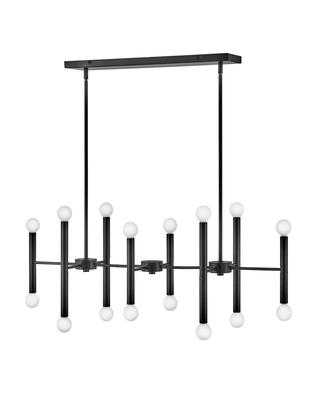 Large Sixteen Light Linear Chandelier - 83196BK