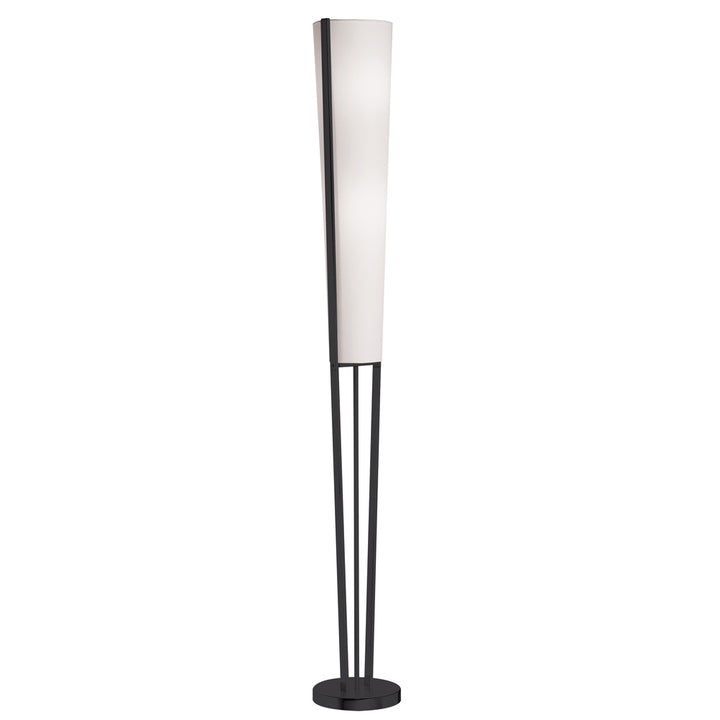 2LT Incand Floor Lamp, MB w/ WH Shade