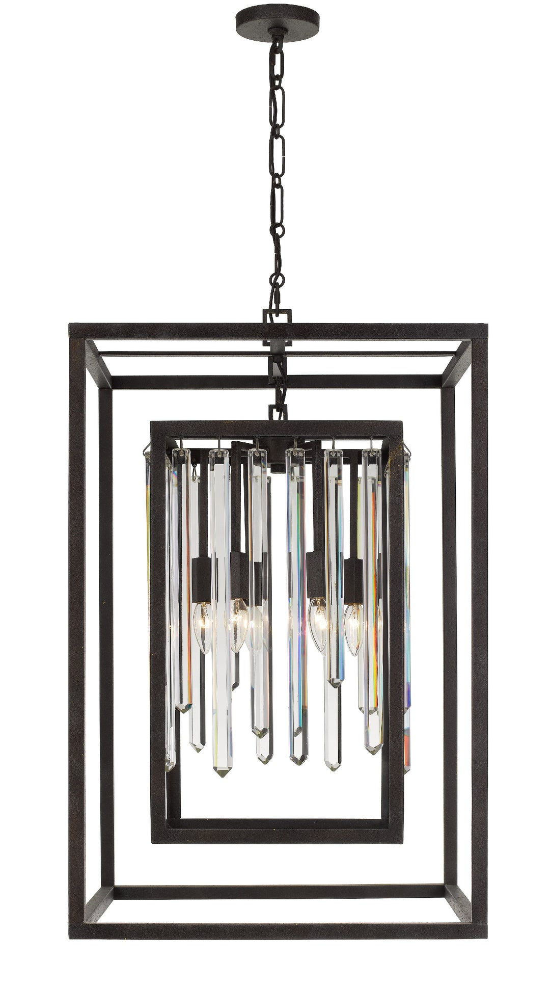 Hollis 6 Light Forged Bronze Lantern Chandelier