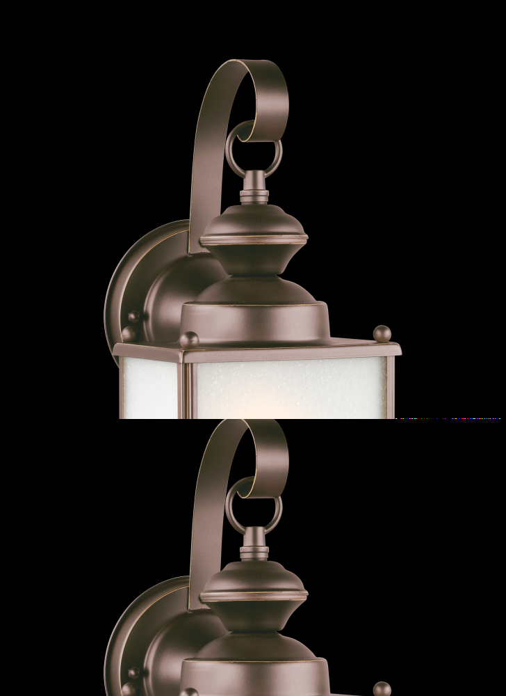 Jamestowne transitional 1-light LED medium outdoor exterior wall lantern in antique bronze finish wi