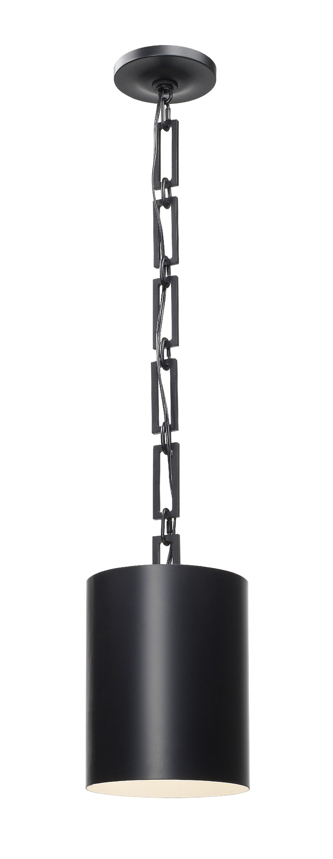 Brian Patrick Flynn Alston 1 Light Matte Black + White Mini Pendant