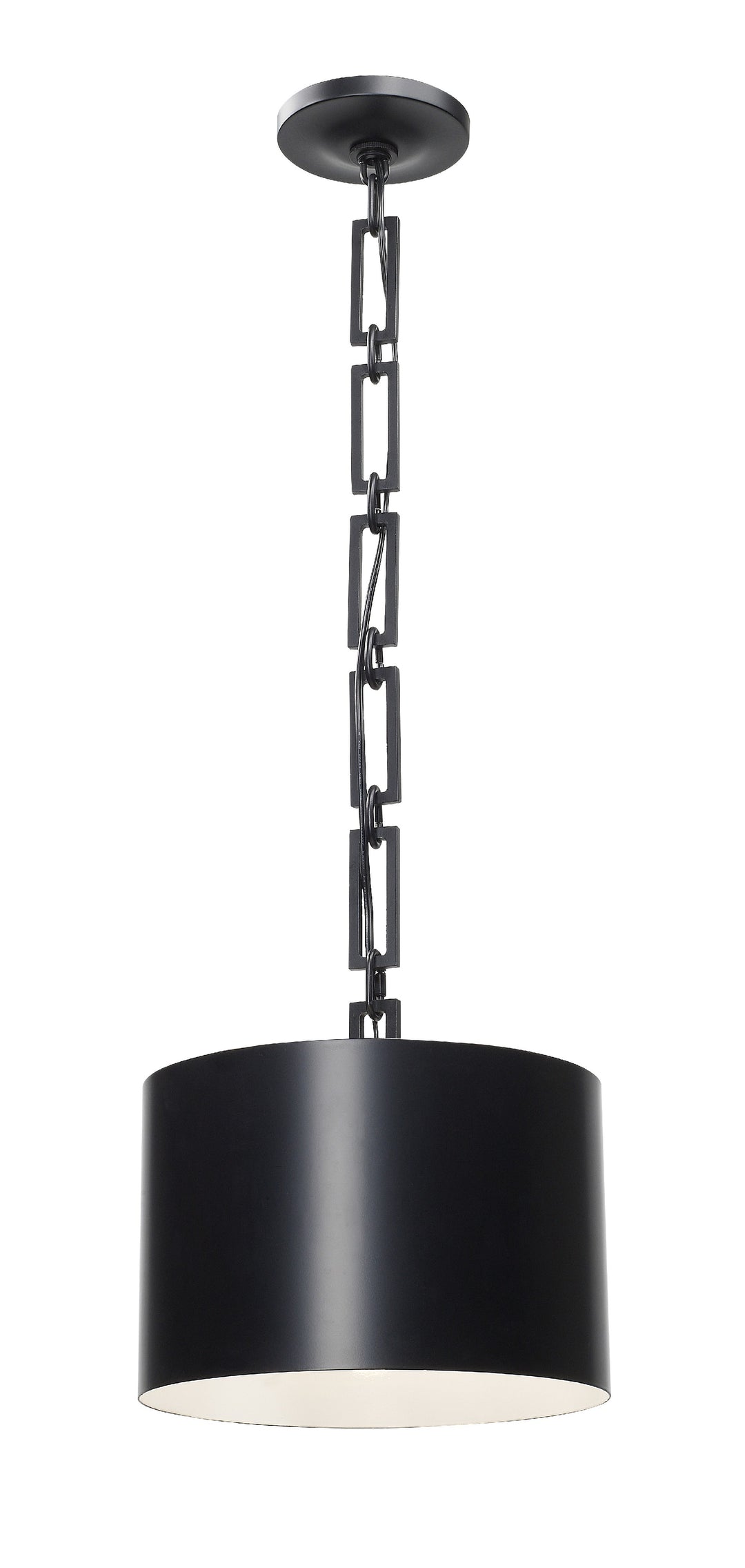 Brian Patrick Flynn Alston 1 Light Matte Black + White Mini Pendant