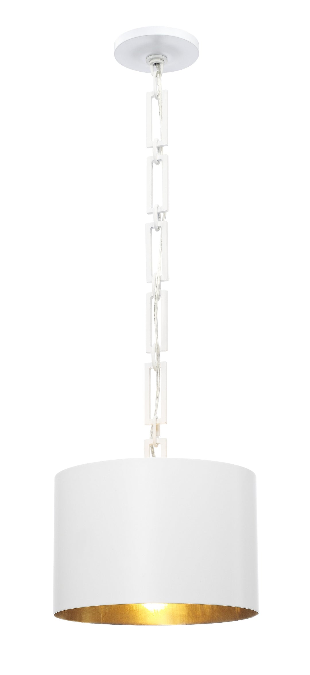 Brian Patrick Flynn Alston 1 Light Matte White + Antique Gold Mini Pendant