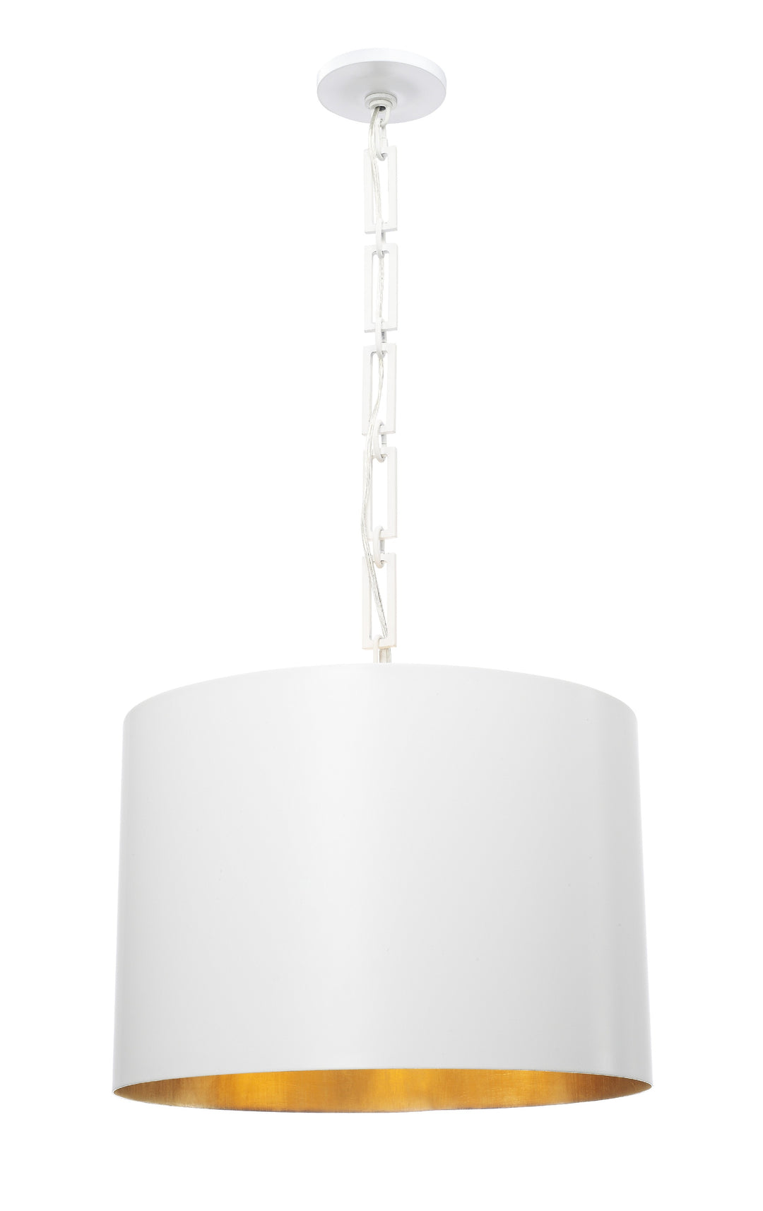 Brian Patrick Flynn Alston 6 Light Matte White + Antique Gold Pendant