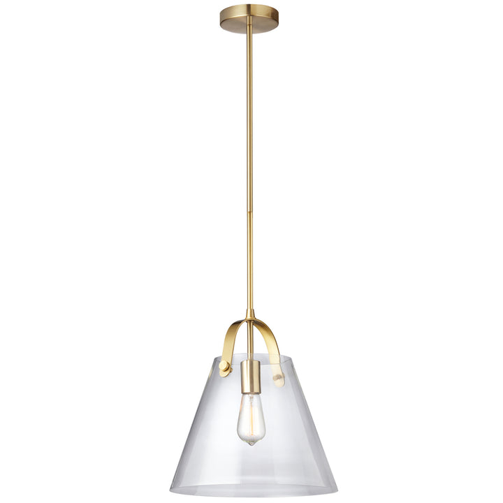 1LT Incandescent Pendant, Aged Brass w/Clear Glass