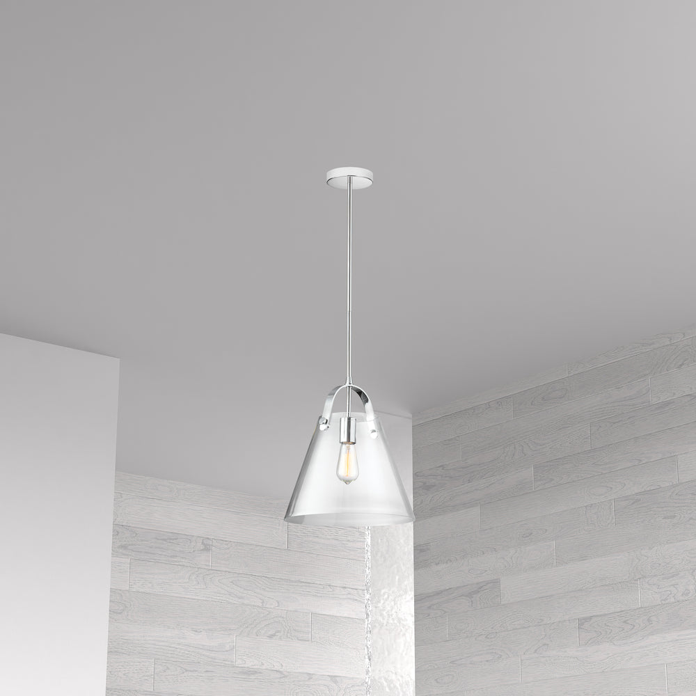 1LT Incandescent Pendant, PC w/ Clear Glass