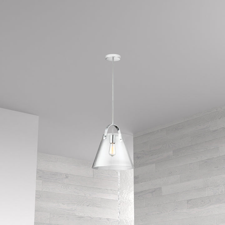 1LT Incandescent Pendant, PC w/ Clear Glass
