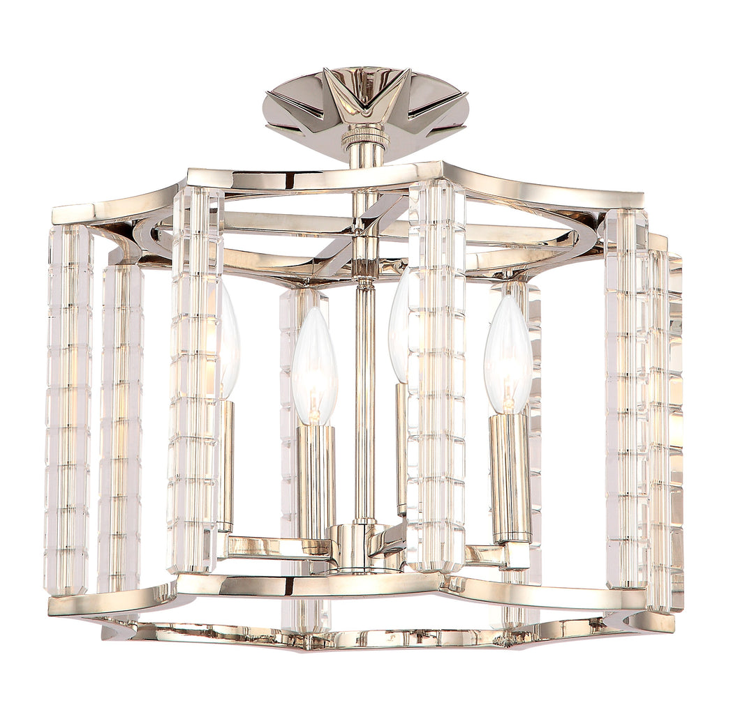 Carson 4 Light Polished Nickel Convertible Semi Flush Mount