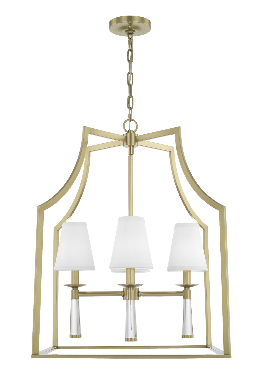Baxter 4 Light Aged Brass Lantern Chandelier