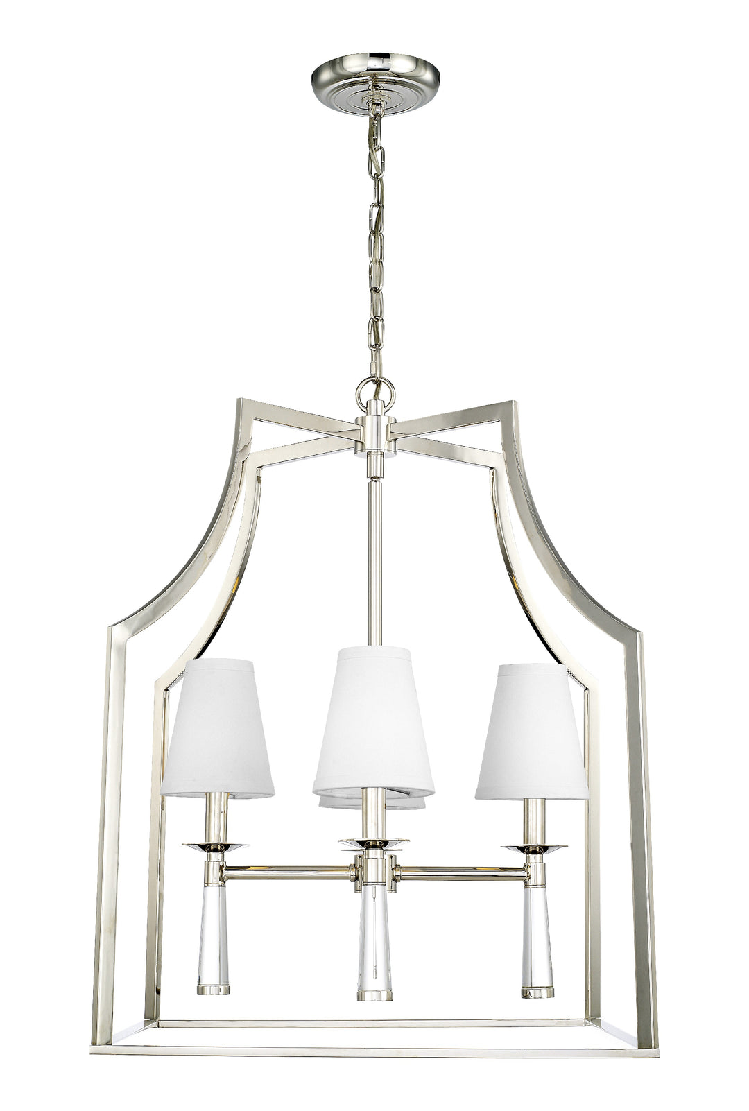 Baxter 4 Light Polished Nickel Lantern Chandelier