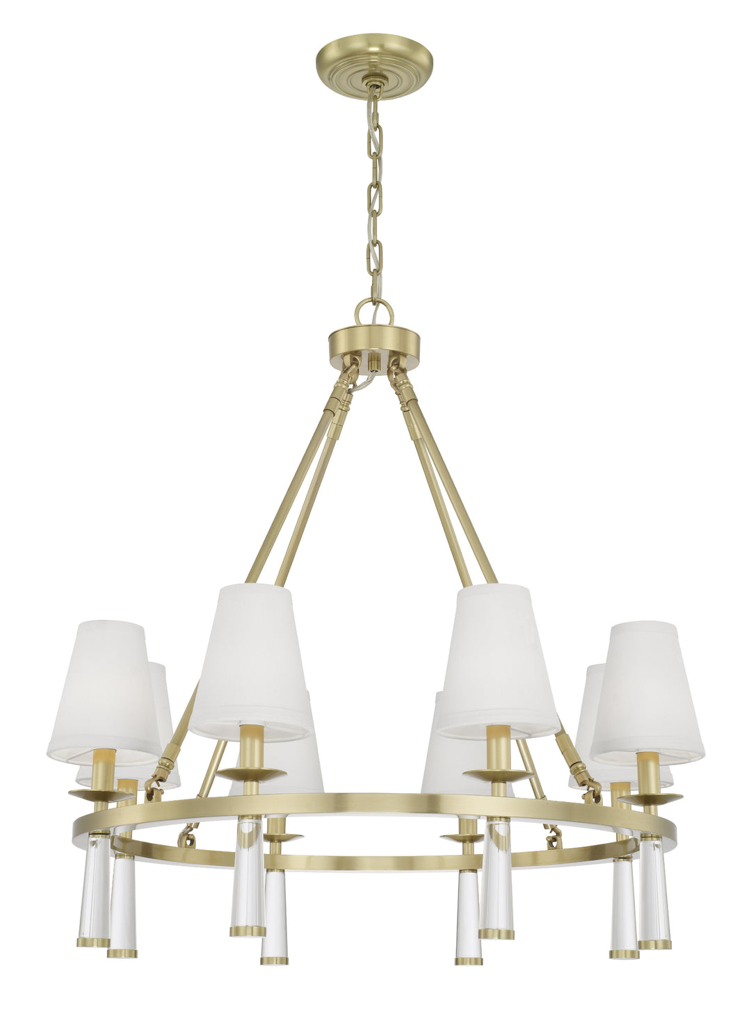 Baxter 8 Light Antique Aged Brass Chandelier
